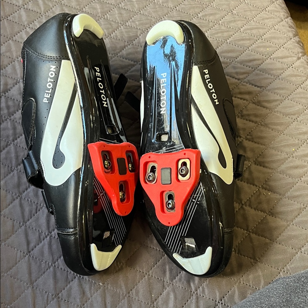 Peloton Black and White Cycling Shoes